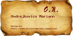 Ondrejkovics Mariann névjegykártya